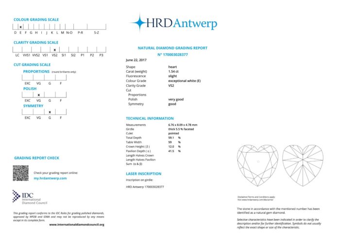 White Gold Heart Cut & Brilliant Cut Diamond Engagement Ring - 2.04ct-9678