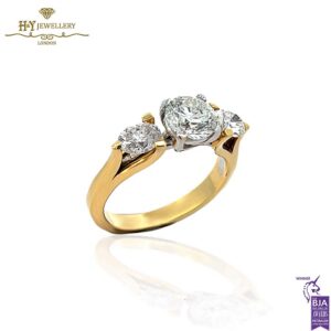 Yellow & White Gold Round & Oval Cut Diamond Ring - 2.35ct-17712