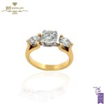 Yellow & White Gold Round & Oval Cut Diamond Ring - 2.35ct-0