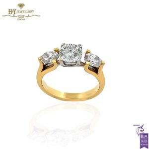Yellow & White Gold Round & Oval Cut Diamond Ring - 2.35ct-0
