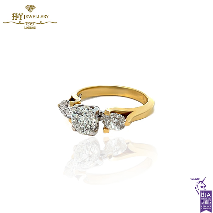 Yellow & White Gold Round & Oval Cut Diamond Ring - 2.35ct-17715