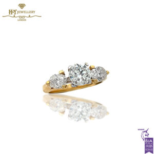Yellow & White Gold Round & Oval Cut Diamond Ring - 2.35ct-17713