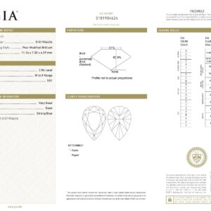 White Gold Pear Cut Yellow Diamond & Half Moon Cut Diamond Ring - 3.17ct-9655