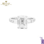 White Gold Emerald Cut & Tapered Cut Diamond Ring - 3.38ct-0