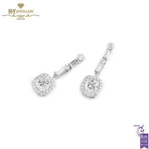 White Gold Mix Cut Diamond Earrings - 2.72ct-14412