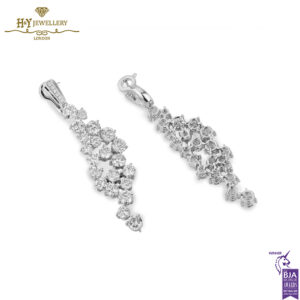White Gold Brilliant Cut Diamond Earrings - 10.38ct-14429
