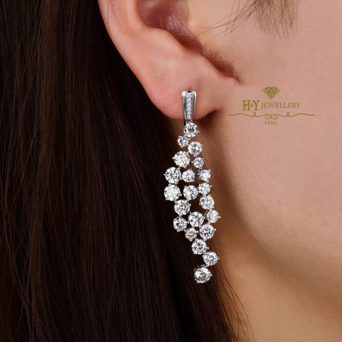 White Gold Brilliant Cut Diamond Earrings - 10.38ct-9497