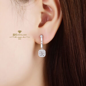 White Gold Mix Cut Diamond Earrings - 2.72ct-9488