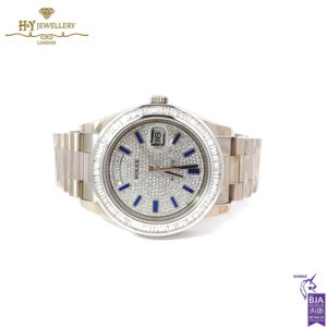 Rolex Day-Date White Gold with Aftermarket Diamond & Sapphires - ref 218239-15752