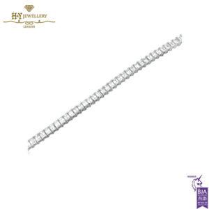 White Gold Emerald Cut Diamond Tennis Bracelet - 14.74ct-13682