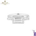 White Gold Baguette Cut & Brilliant Cut Diamond Ring - 1.76ct-0