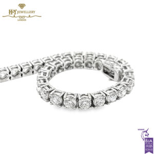 White Gold Brilliant Cut Diamond Tennis Bracelet - 10.92ct-17133