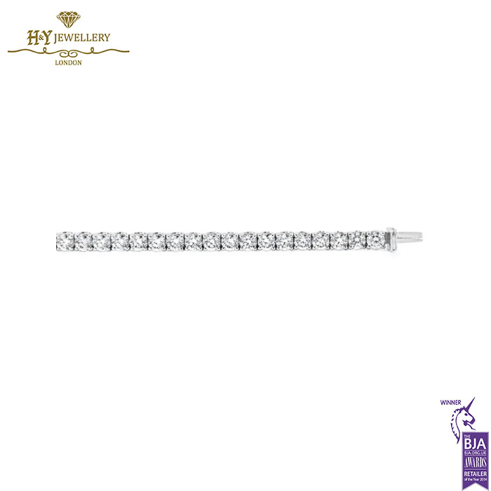 White Gold Brilliant Cut Diamond Tennis Bracelet - 6.67ct-13728