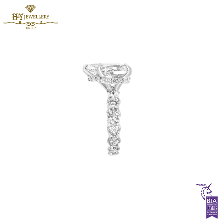 White Gold Pear Cut & Brilliant Cut Diamond Ring - 6.65ct-13947