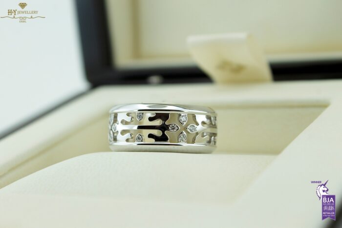 White Gold Brilliant Cut Diamond Patek Philippe Calatrava Ring - 0.22ct-17168