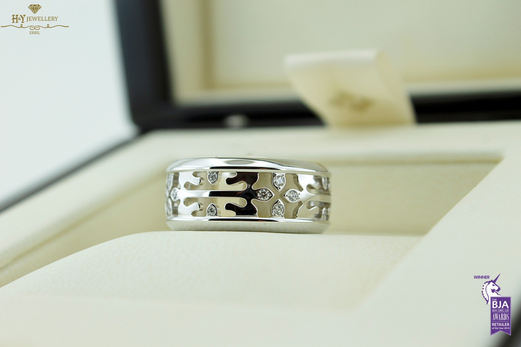 White Gold Brilliant Cut Diamond Patek Philippe Calatrava Ring - 0.22ct-17168