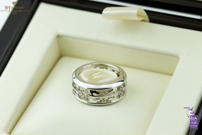 White Gold Brilliant Cut Diamond Patek Philippe Calatrava Ring - 0.22ct-17169