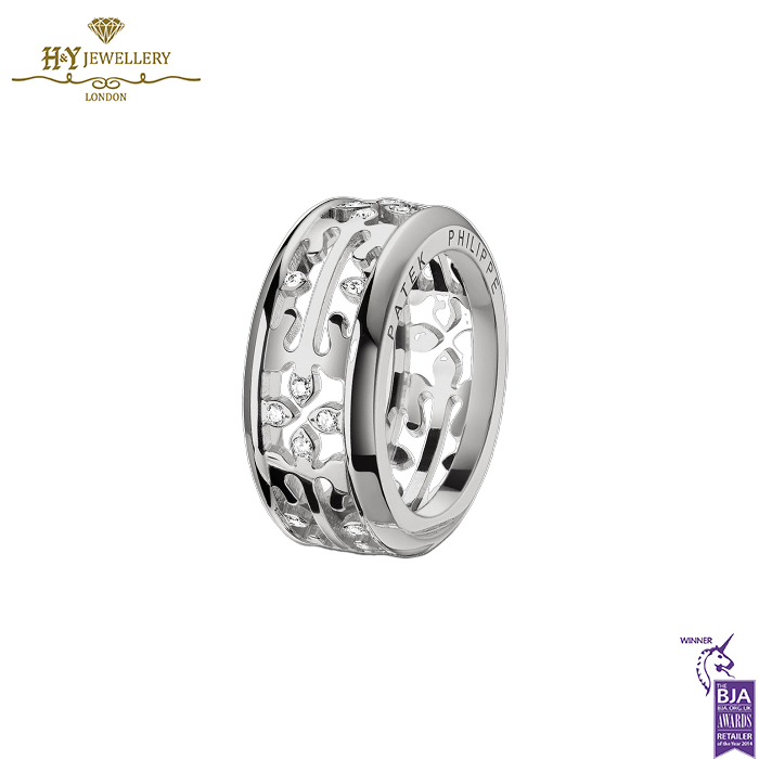 White Gold Brilliant Cut Diamond Patek Philippe Calatrava Ring - 0.22ct-0