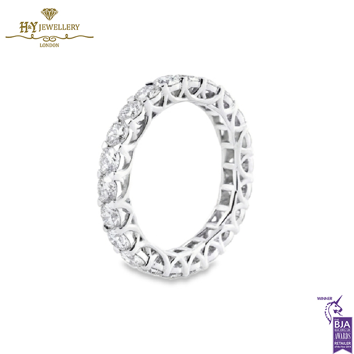 White Gold Brilliant Cut Diamond Full Eternity Ring - 2.38ct-13959