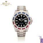 Rolex GMT-Master II Steel Aftermarket Diamonds with Rubies & Sapphires - ref 116710LN-0