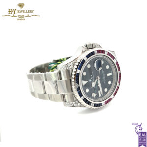 Rolex GMT-Master II Steel Aftermarket Diamonds with Rubies & Sapphires - ref 116710LN-15785