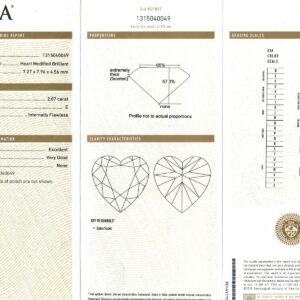 White Gold Heart Cut & Brilliant Cut Diamond Necklace - 2.07ct-15025