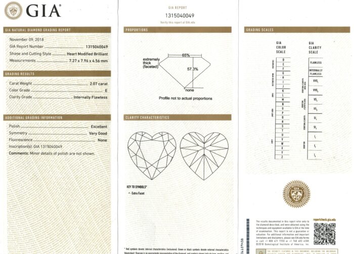 White Gold Heart Cut & Brilliant Cut Diamond Necklace - 2.07ct-15025
