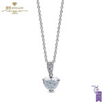 White Gold Heart Cut & Brilliant Cut Diamond Necklace - 2.07ct-0