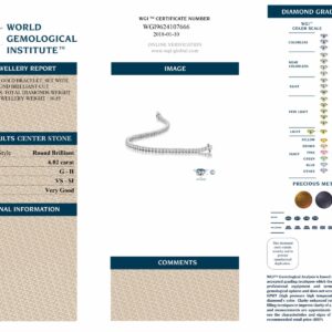 White Gold Brilliant Cut Diamond Tennis Bracelet - 6.02ct-11557