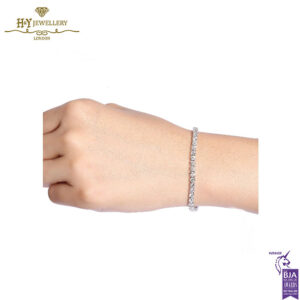 White Gold Brilliant Cut Diamond Tennis Bracelet - 6.02ct-13687