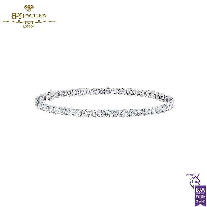 White Gold Brilliant Cut Diamond Tennis Bracelet - 10.44ct-0