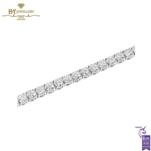 White Gold Brilliant Cut Diamond Tennis Bracelet - 10.44ct-13690
