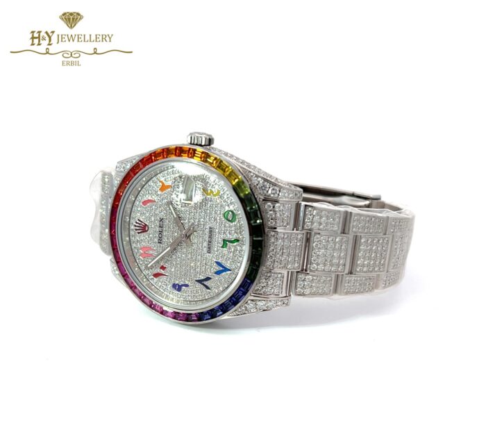 Rolex Datejust Stainless Steel Aftermarket Diamonds & Gemstones - ref 126300-12231