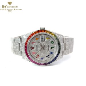 Rolex Datejust Stainless Steel Aftermarket Diamonds & Gemstones - ref 126300-12232