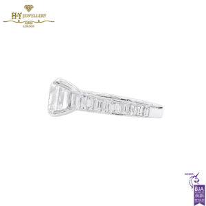 White Gold Asscher & Baguette Cut Diamonds Ring - 7.11ct-14031