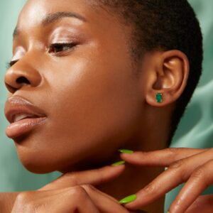 House Of Meraki Aria Studs - Yellow Gold Emerald Cut Emerald - 0.83ct-10537