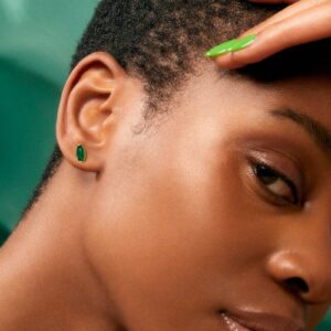 House Of Meraki Alice Studs - Yellow Gold Marquise Cut Emerald - 0.68ct-10815