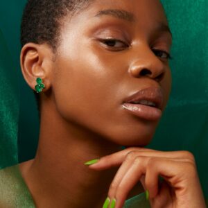 House Of Meraki Cacti Earrings -Yellow Gold Mix Cut Emerald Earrings - 4.12ct-10523