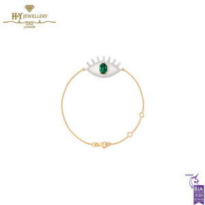 House Of Meraki Surya Bracelet - Yellow Gold Zambian Emeralds and Diamond - 1.47ct-0