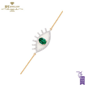 House Of Meraki Surya Bracelet - Yellow Gold Zambian Emeralds and Diamond - 1.47ct-13877
