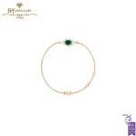 House Of Meraki Evil Eye Bracelet -Yellow Gold Zambian Emeralds and Diamond - 0.91ct-0