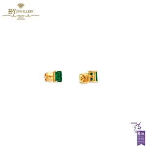 House Of Meraki Aria Studs - Yellow Gold Emerald Cut Emerald - 0.83ct-13892