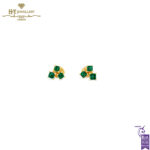 House Of Meraki Olive Earrings - Yellow Gold Princess Cut Emerald - 1.48ct-0