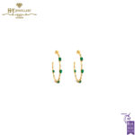 House Of Meraki Electric Earrings -Yellow Gold Mix Cut Emerald & Diamond - 3.44ct-0