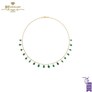 House Of Meraki Yellow Gold Kalie Natural Zambian Emerald Necklace - 5.83ct-0
