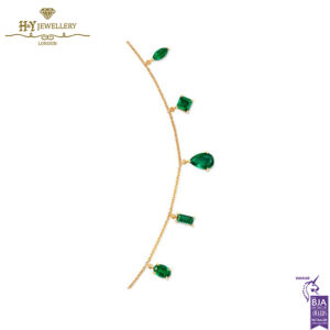 House Of Meraki Yellow Gold Vania Natural Zambian Emeralds Necklace - 4.71ct-13910