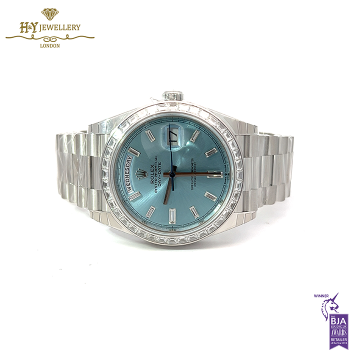 Rolex Day-Date 40 Platinum with Factory Diamonds - 228396TBR-15876