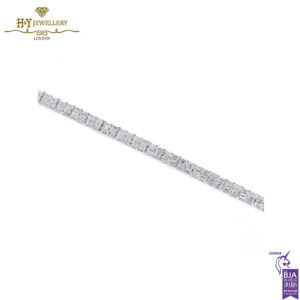 White Gold Baguette Cut Diamond Tennis Bracelet - 7.26ct-13672