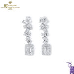 White Gold Mix Cut Diamond Earrings - 5.74ct-0