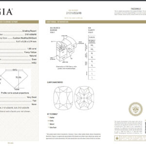 White Gold Cushion Cut Fancy Yellow & White & Round White Diamond Ring - 2.17ct-10777